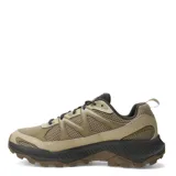 Championes de trekking Merrell modelo Tempo Exp, color beige con detalles en marrón oscuro y gris. Presentan una estructura de malla transpirable con refuerzos sintéticos, cordones al tono y una suela robusta con relieve para mayor tracción.