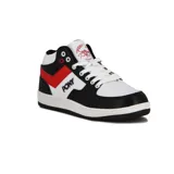 Championes de media caña Pony City Wings, color negro con detalles en blanco y rojo.