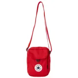 Bandolera Converse tipo morral, color rojo, con correa ajustable para el hombro, cierre principal y bolsillo frontal con solapa. Presenta el logo circular de la marca estampado en el frente.