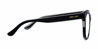 Lentes con armazón cuadrado de color negro y cristales transparentes con tecnología de bloqueo de luz azul.