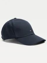 Gorra de béisbol azul marino de algodón con logo de Tommy Hilfiger bordado en el frente.