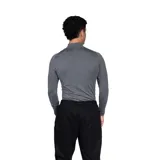 Remera térmica azul marino de manga larga con cuello alto y logo de Umbro estampado en blanco en el pecho.