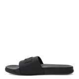 Chanclas tipo slide marca Umbro, color negro, con banda ancha superior que presenta el logo de la marca en relieve. Poseen plantilla anatómica y suela de EVA.