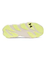 Championes Under Armour HB Runner 2, de color negro con detalles en amarillo fluor y suela chunky esculpida en tono claro con acentos amarillos.
