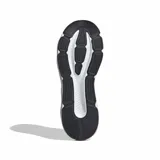 Championes de running Adidas Galaxy 8 para hombre, color negro con las tres tiras características en blanco en los laterales y suela de amortiguación blanca.