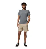 Remera gris melange Columbia modelo Parsons Point Ss, de manga corta y cuello redondo, con pequeño logo impreso en el pecho.