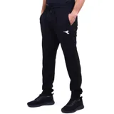 Pantalón deportivo de hombre color azul marino, estilo jogging con puños ajustados en los tobillos y cordón regulable en la cintura. Presenta el logo de Diadora en blanco en la parte superior del muslo derecho.