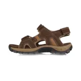Sandalias CAT Giles para hombre, color marrón con detalles en beige. Poseen ajuste con velcro y suela de goma.