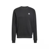 Buzo Adidas Trifolio Essentials negro de corte clásico con cuello redondo, mangas largas raglán y logo bordado en el pecho.