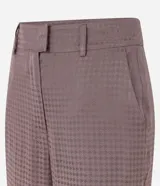 Pantalón recto de jacquard con estampado mini pied-de-poule, trabillas en la cintura y bolsillos tipo cuchillo.