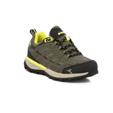 Championes de trekking Diadora Hiking Waterproof, color verde oliva con detalles en negro y amarillo flúor.