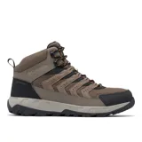 Botas de trekking Columbia Strata Trail Mid Wp, modelo impermeable de caña media, en tonos marrón y negro con detalles en naranja.