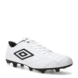 Championes de fútbol Umbro Classico II HG para césped natural, color negro con detalles en verde flúor, cordones negros y suela con tapones.