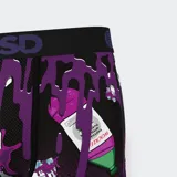 Calzoncillos tipo bóxer estampados con vasos de bebida púrpura con hielo y botellas de jarabe para la tos.