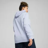 Canguro lila con capucha y logo Puma estampado en el pecho.