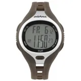 Reloj Mistral deportivo con correa de silicona color marrón.