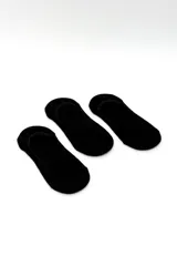 Pack de tres pares de medias invisibles de color negro, de corte bajo, ideales para usar con zapatillas o calzado cerrado sin que se noten.