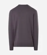 Suéter masculino de punto con textura cuadrillé, cuello redondo y mangas largas con puños acanalados.