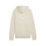Hoodie Puma Athletics color arena, con capucha ajustable mediante cordones, bolsillo frontal tipo canguro y logo de la marca estampado en el pecho.