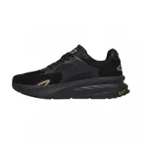 Championes deportivos EA7 Emporio Armani modelo Crusher Sonic Mix, color negro con detalles en blanco. Presentan una estructura combinada de malla y material sintético, con entresuela blanca gruesa y logo de la marca en el lateral y el talón.