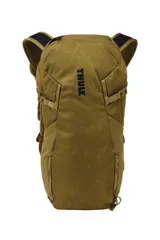 Mochila Thule AllTrail X de 15 litros, color verde oliva, con diseño ergonómico, panel trasero respirable, correas de compresión laterales y múltiples compartimentos para hidratación y accesorios.