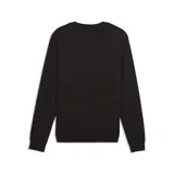 Buzo de cuello redondo Puma, color negro, con logo pequeño estampado en el centro del pecho y puños acanalados.