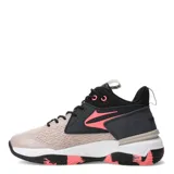 Championes de básquet Topper Flight, color beige con detalles en negro y rosa coral.