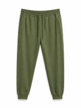 Pantalon de jogging negro con cintura elástica, cordón ajustable y puños acanalados en los tobillos.