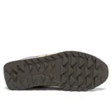 Championes Saucony Jazz Original de dama, color lila y gris con detalles en amarillo y suela blanca.