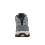 Bota de senderismo Columbia modelo Strata Trail Mid WP, color gris con detalles en tonos más oscuros y suela en color beige. Confeccionada en una combinación de malla, ante y piel sintética, cuenta con tecnología impermeable y transpirable Omni-Tech, mediasuela ligera Techlite para mayor amortiguación y suela de caucho de alta tracción Omni-Grip.