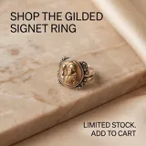 Anillo de plata 925 con lámina de oro 18k y circonias, con diseño de medalla de San Benito.