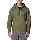 Campera impermeable Columbia modelo Watertight II, color verde oliva. Cuenta con capucha ajustable, cierre frontal, bolsillos laterales con cierre y puños ajustables. Posee tecnología Omni-Tech para mayor protección contra la lluvia y forro de malla transpirable.