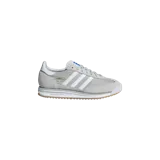 Championes Adidas SL 72 RS color gris, confeccionados con superposiciones de gamuza y detalles en blanco, con las icónicas tres tiras y suela de goma dentada.