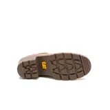 Bota Chelsea color marrón claro, con elástico lateral y logo de la marca en el talón. Tiene suela de goma con plataforma y taco cuadrado.