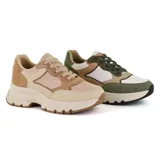 Championes urbanos Korium Krissin de color beige con detalles en marrón claro.