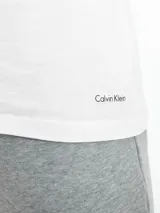 Pack de tres remeras de algodón con cuello en V y manga corta. Diseño básico de calce clásico con logo de la marca estampado en el bajo.