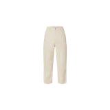 Pantalón Walter de Carhartt WIP de corte regular fit y color beige, confeccionado con mezcla de lino. Presenta diseño utilitario con bolsillos laterales y refuerzos en las rodillas.
