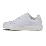 Championes urbanos Mormaii de cuero sintético color blanco con suela plana y cordones.