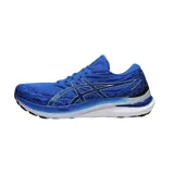 Championes de running Asics Gel-Kayano 29, color negro con detalles en rojo y amarillo. Presentan tecnología FF Blast+ en la entresuela para mayor amortiguación y diseño de malla transpirable.