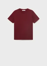 Camiseta básica de manga corta y cuello redondo, confeccionada en 100% algodón orgánico con diseño recto.