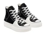 Championes Converse Chuck Taylor All Star Construct de caña alta, color negro y blanco, con plataforma y logo de la marca en el lateral.