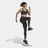 Calzas largas Adidas Adizero Essentials de color negro, con diseño ajustado de tiro alto, cintura elástica y tecnología AEROREADY. Incluye detalles reflectantes y bolsillos funcionales.