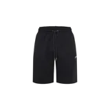 Short de felpa Off-White en color negro, con cintura elástica ajustable mediante cordón con herrajes metálicos y diseño deportivo tipo skate.