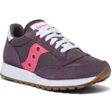Championes Saucony Jazz Original Vintage, color gris con detalles en rosa y blanco.