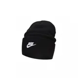 Gorro de lana negro con logo de Nike bordado en blanco en el frente.