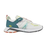 Championes Lacoste L003 Textile, color blanco con detalles en azul, verde y naranja.