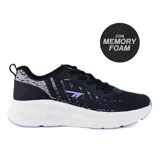 Championes Hi-Tec Foster color negro con detalles en gris y violeta. Zapatillas deportivas con capellada de mesh y detalles sintéticos, entresuela de goma eva y plantilla con memory foam.