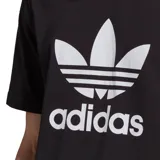 Remera Adidas Adicolor Classics Trefoil negra con logo blanco estampado en el frente.