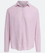 Camisa de manga larga Marfinno con cuello camisero y cierre frontal de botones. Confeccionada en tejido plano de lino y algodón.