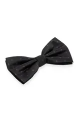 Moño de vestir azul con microestampado geométrico.